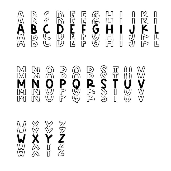 all boy gradient font