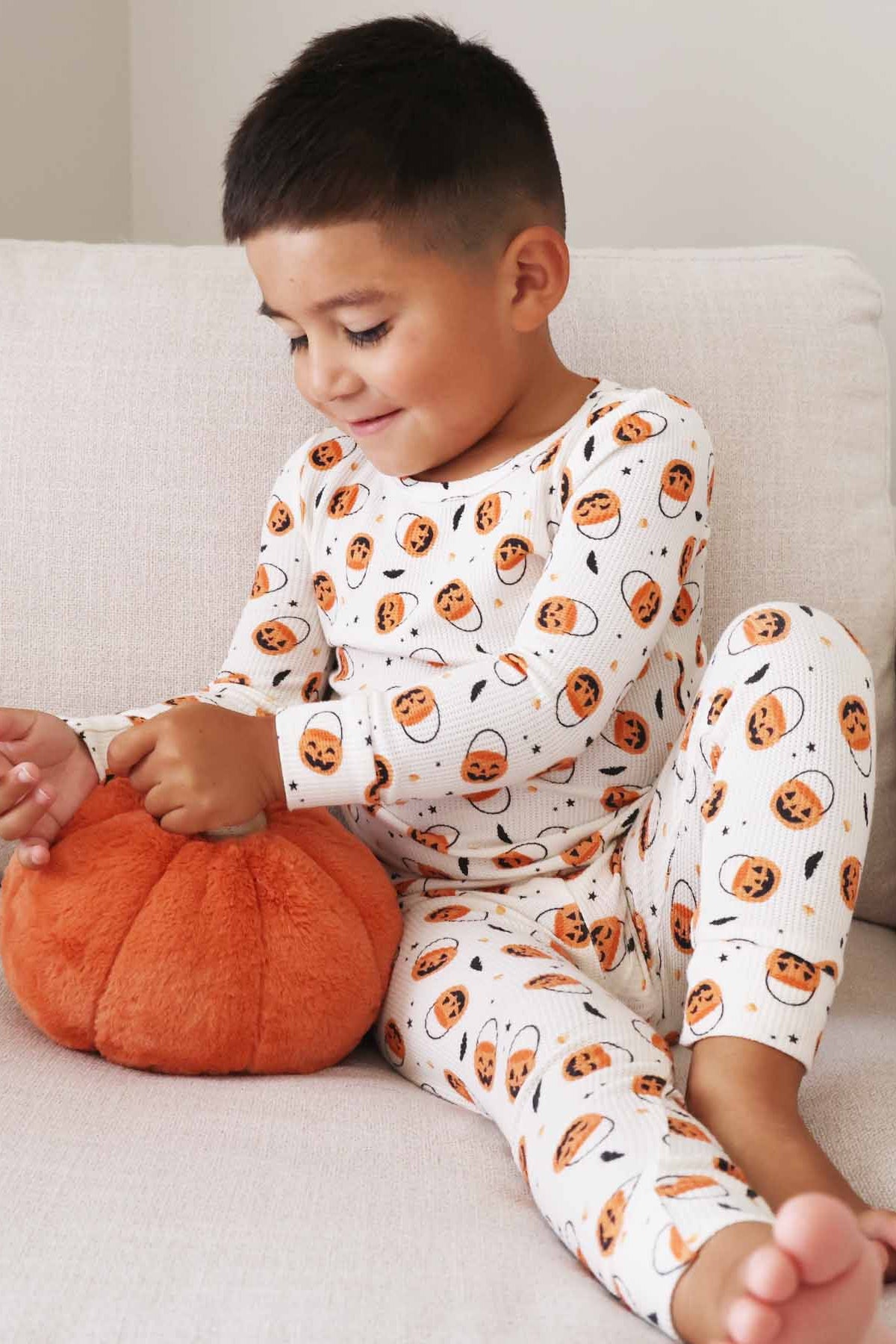 Halloween Bamboo Waffle Two Piece Pajama Set | Trick or Treat