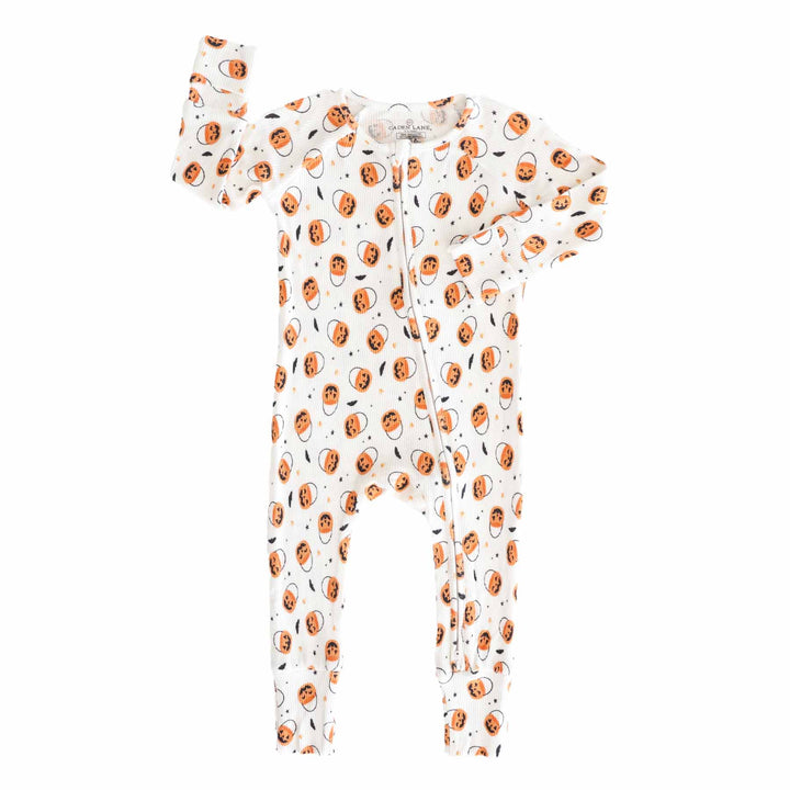 convertible zip romper pajama for babies and toddlers trick or treat
