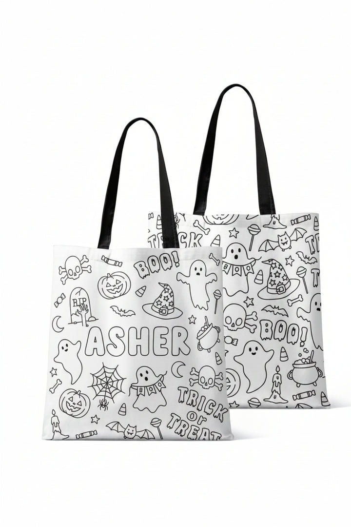 halloween colorable tote nag for kids 