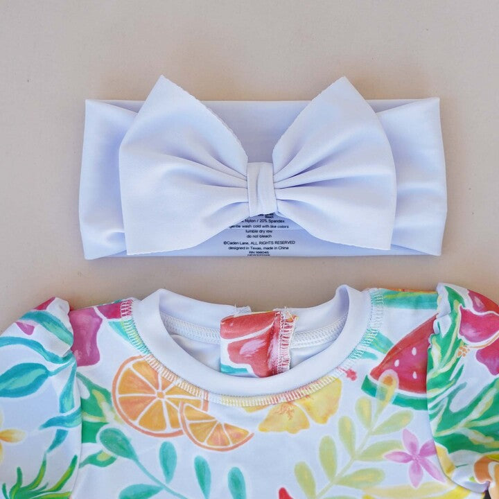 light beach blue swim bow 