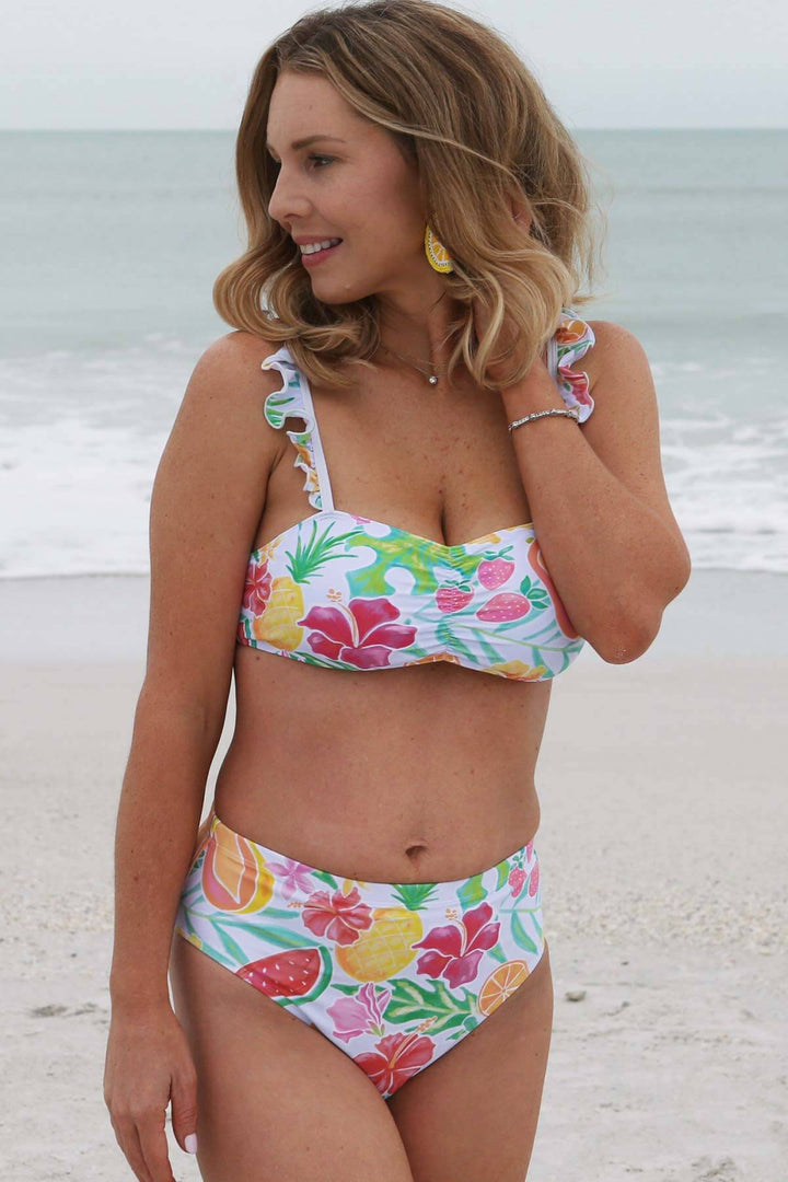 tropical paradise high waisted bikini 