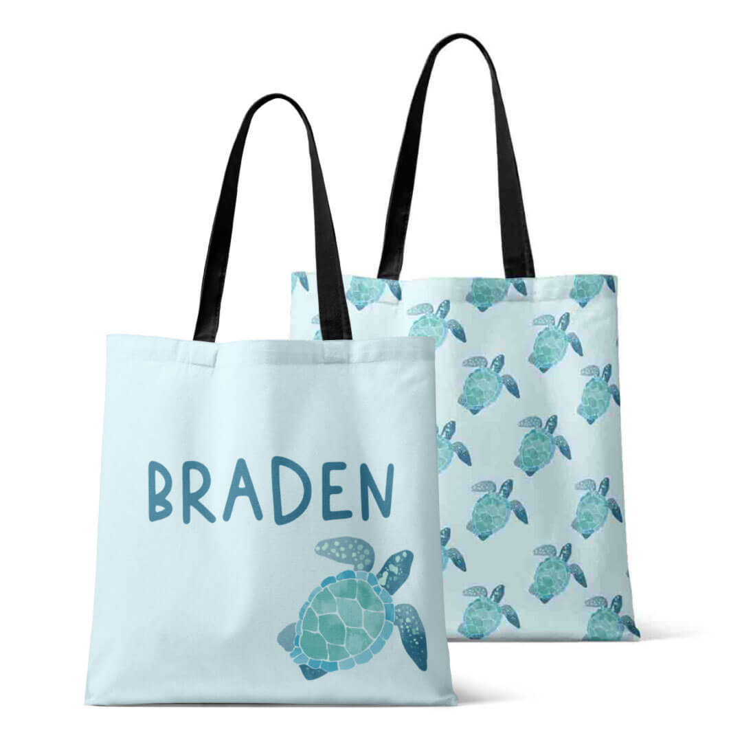 turtle personalized tote 