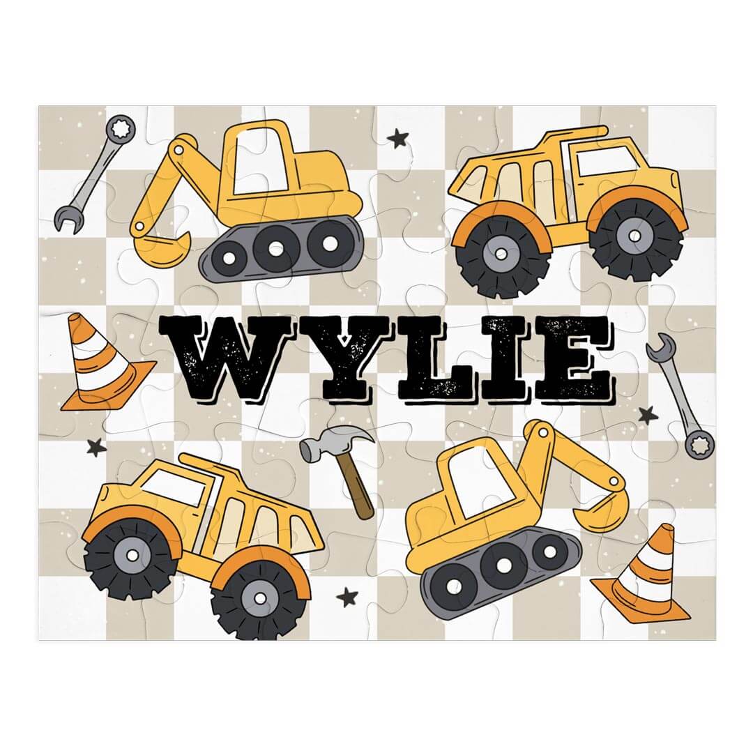 construction personalized puzzle for kids 
