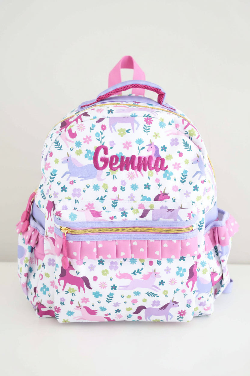 unicorn embroidered backpack