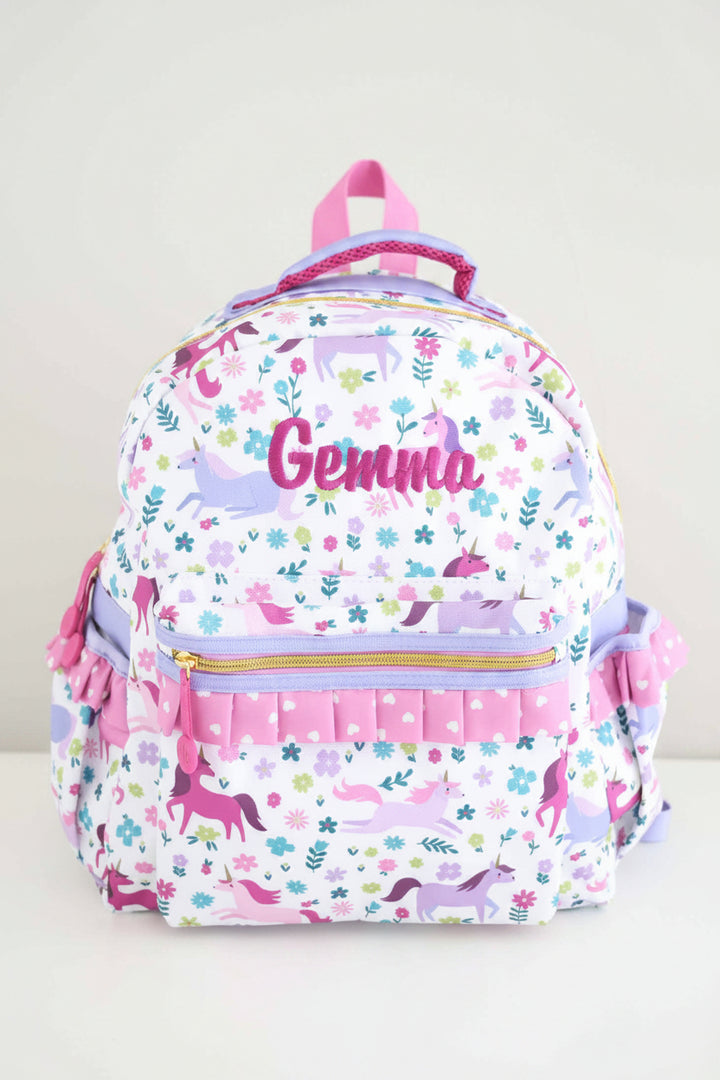 unicorn embroidered backpack