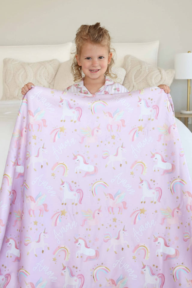 Personalized Sherpa Kids Blanket | Rainbow Magic