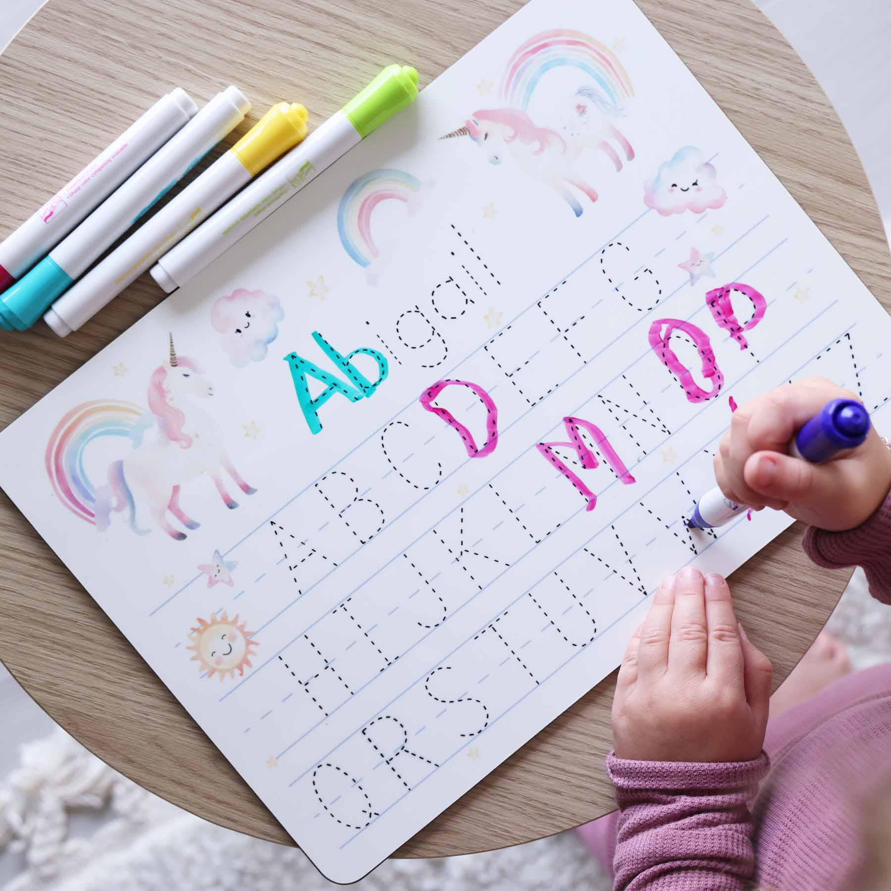 Kids Personalized Whiteboard | Magical Unicorns