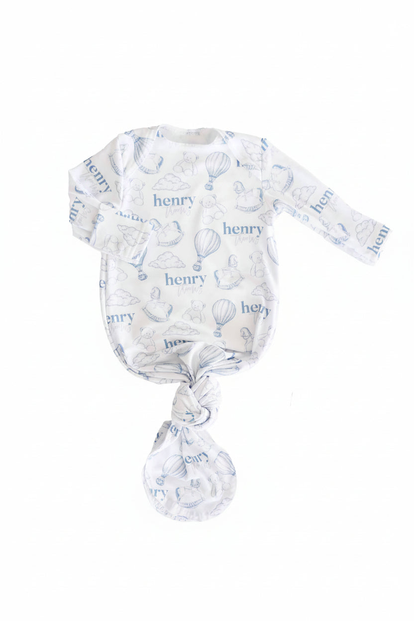 up in the clouds personalized knot gown only 