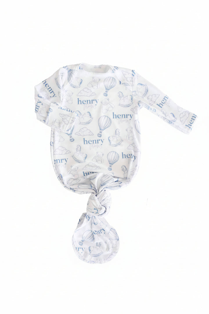 up in the clouds personalized knot gown only 