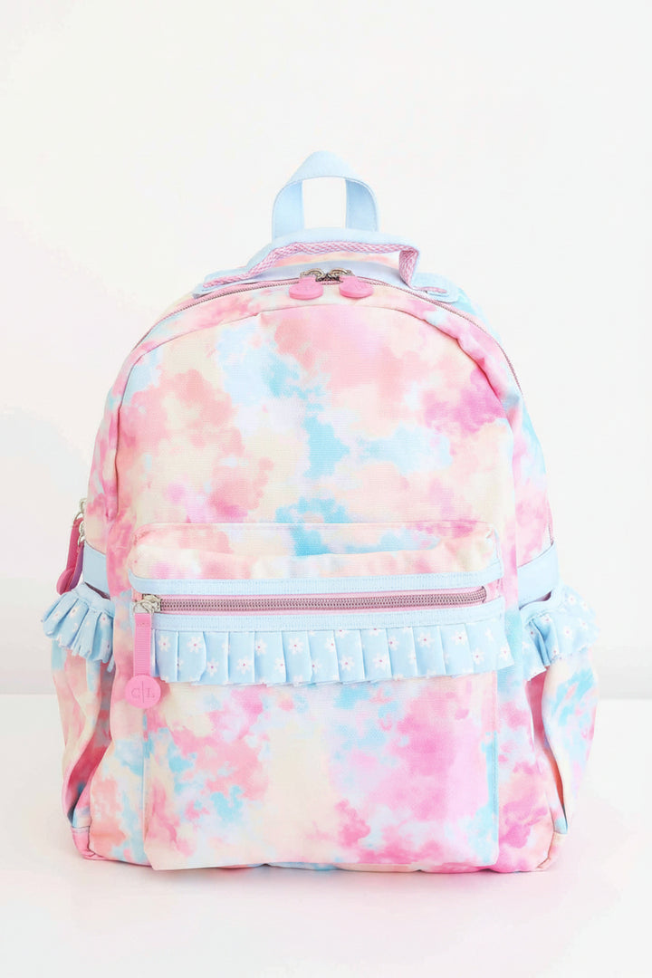 candy clouds pastel tie dye kids backpack