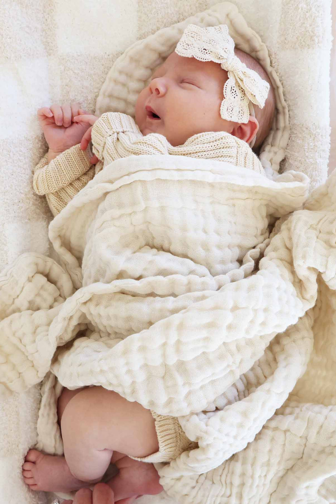 light tan gauze swaddle for babies