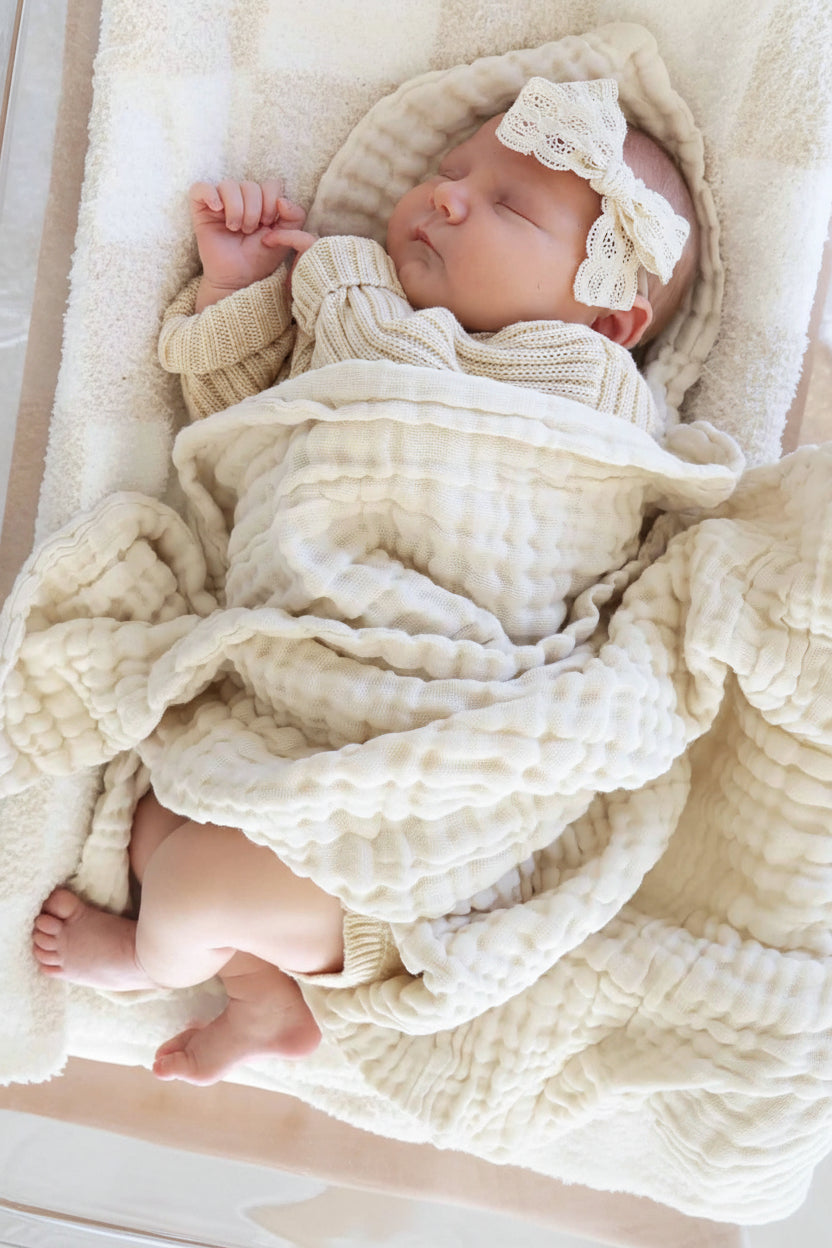 vanilla gauze baby swaddle