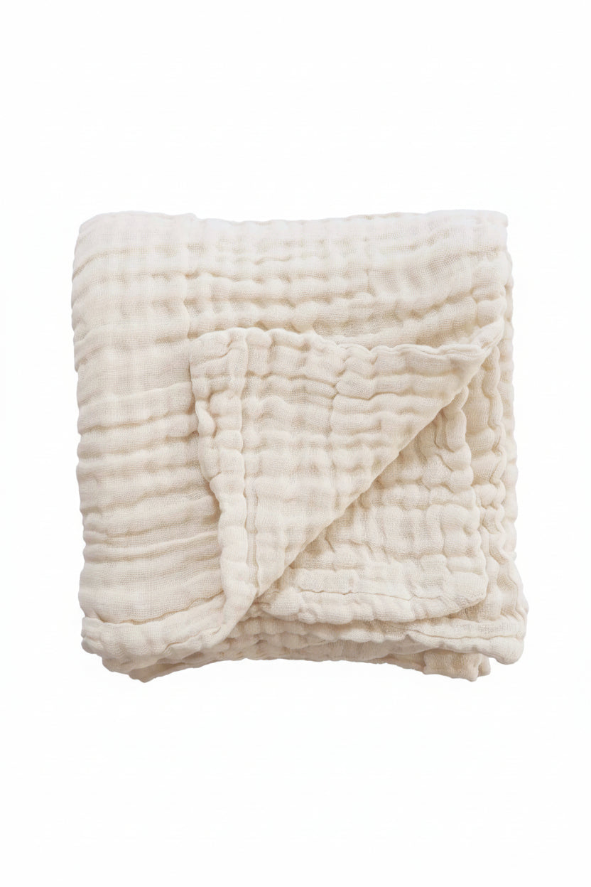 light tan gauze baby swaddle gender neutral 