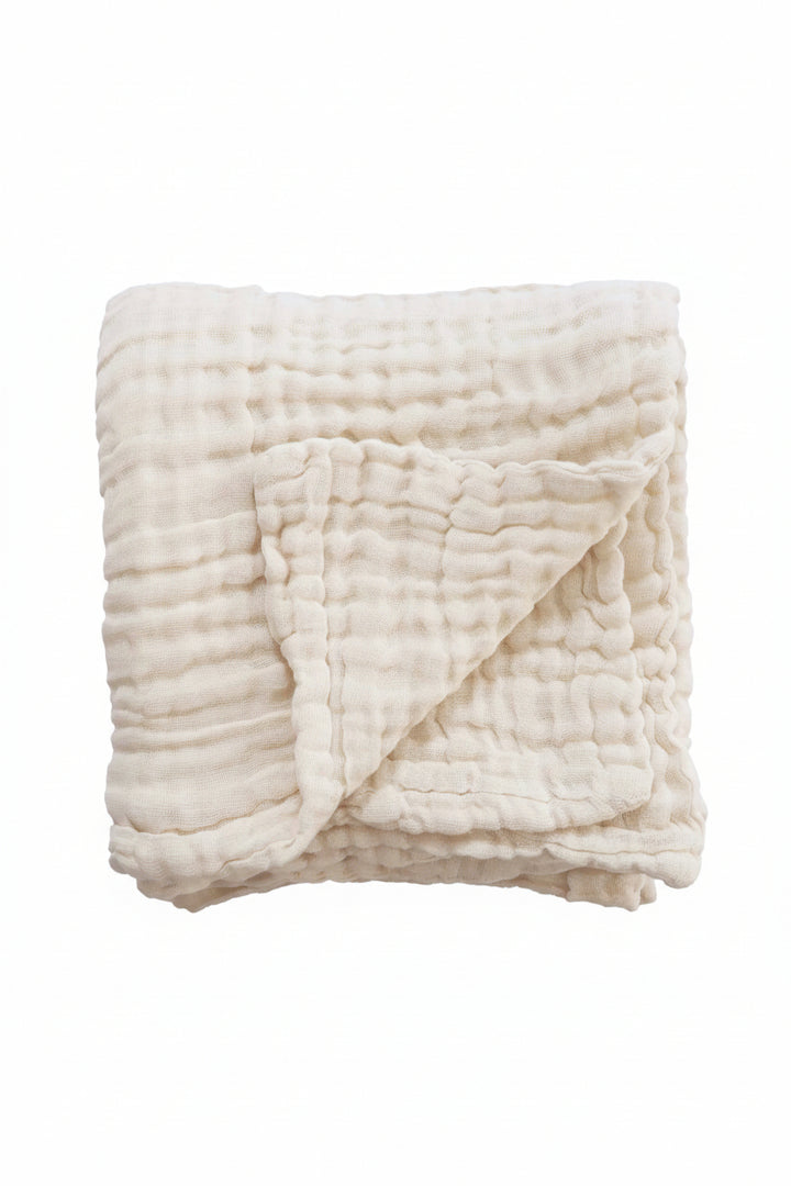 light tan gauze baby swaddle gender neutral 