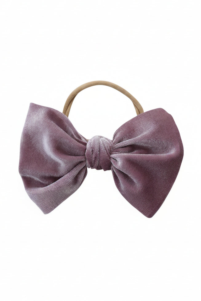 lilac velvet bow headband 