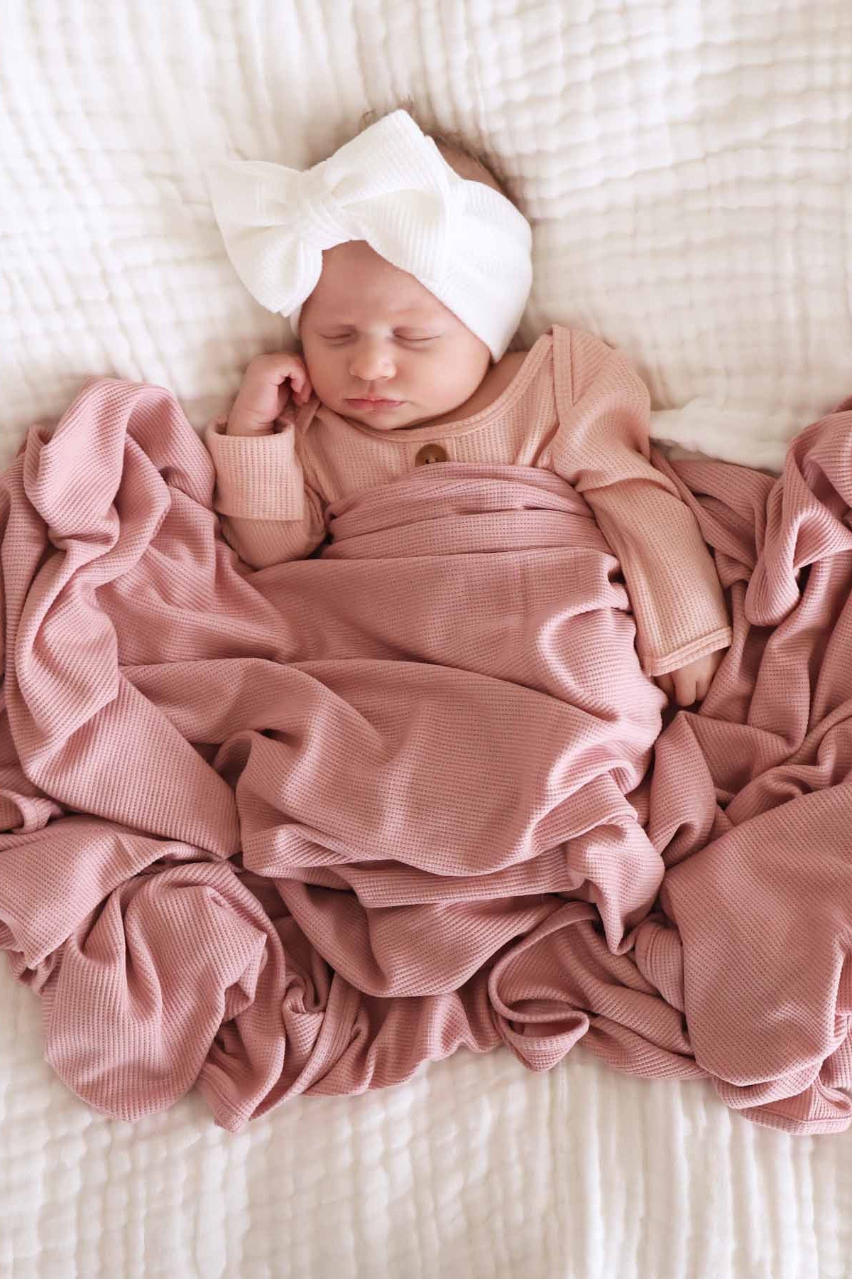 Vintage Rose Bamboo Waffle Oversized Swaddle Blanket