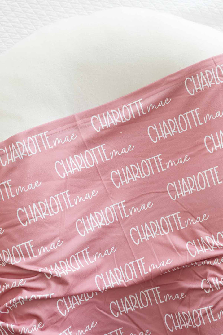 vintage rose personalized swaddles 