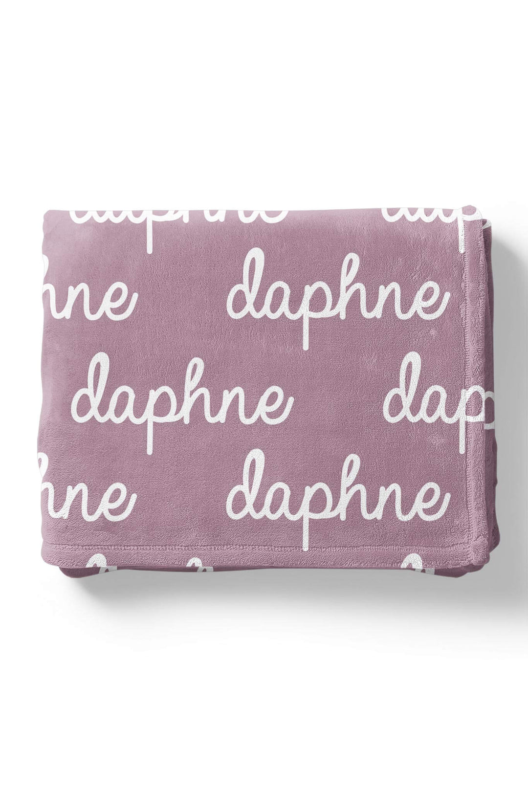 violet personalized name blanket in script font