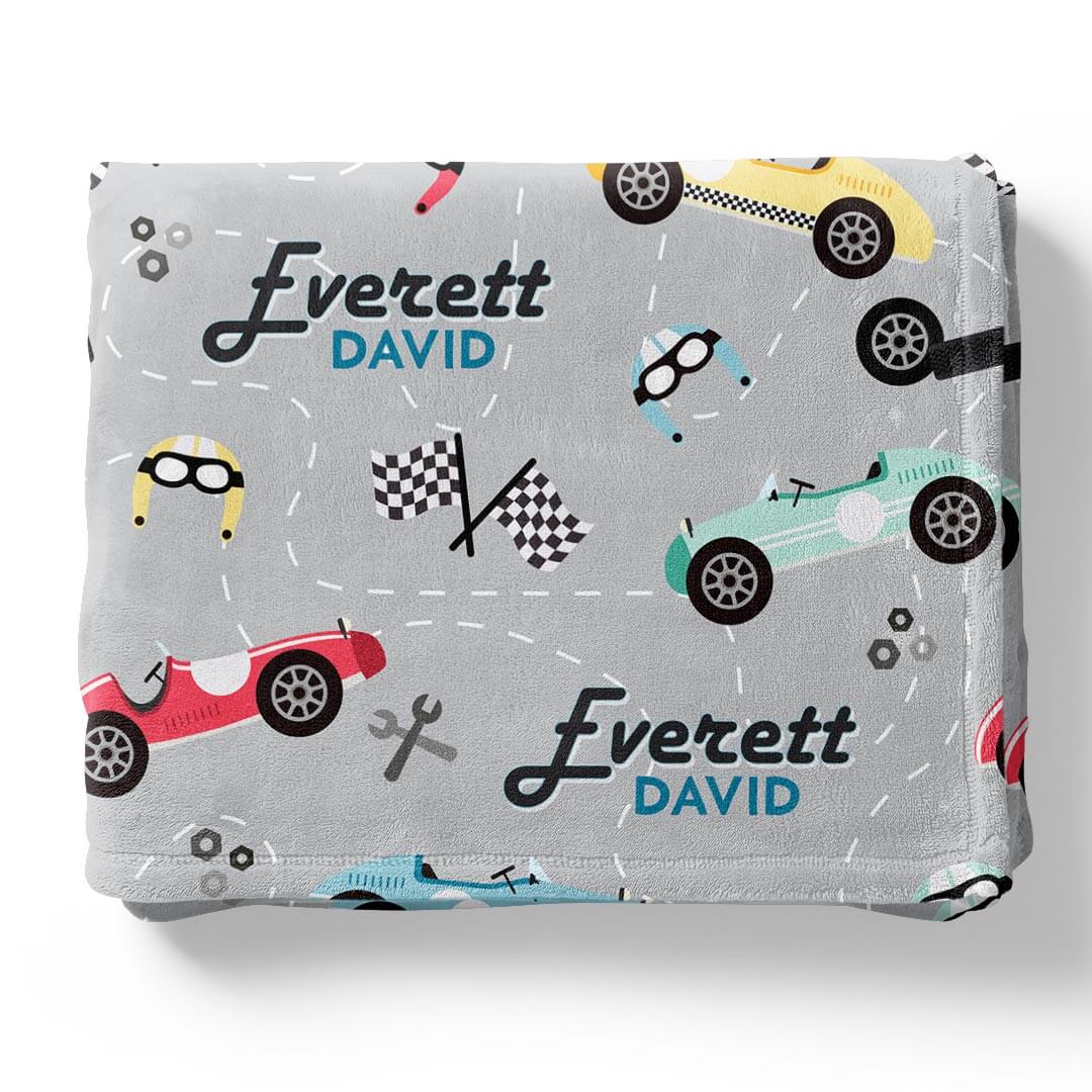 Personalized Kids Blanket | Vroom Vroom