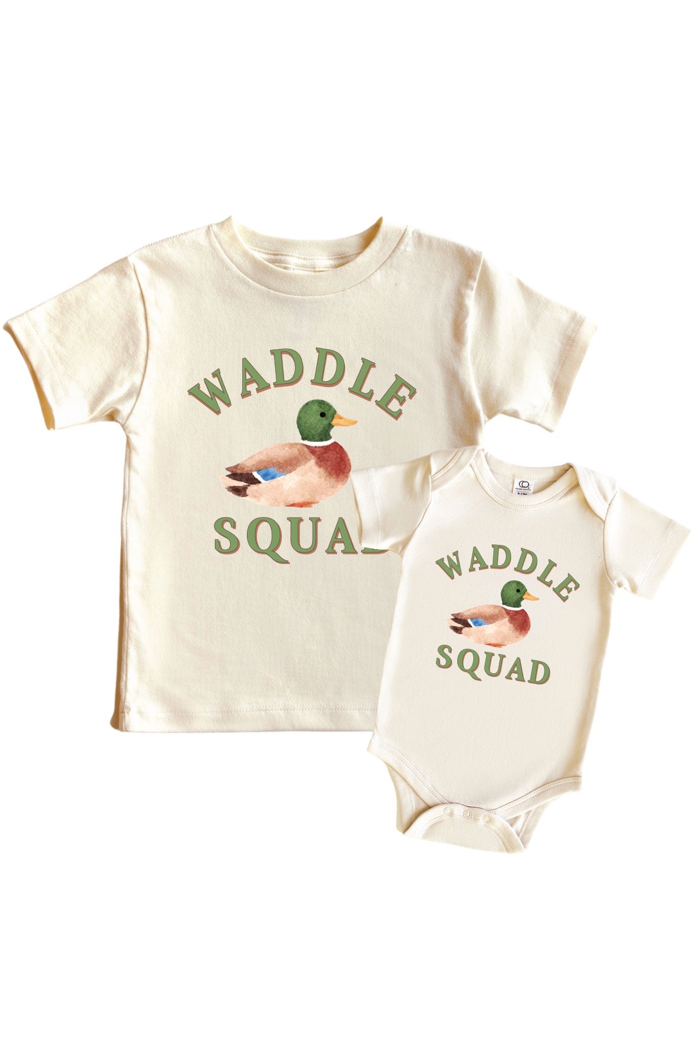 Waddle Squad Graphic Bodysuit & Kids Tee | Natural