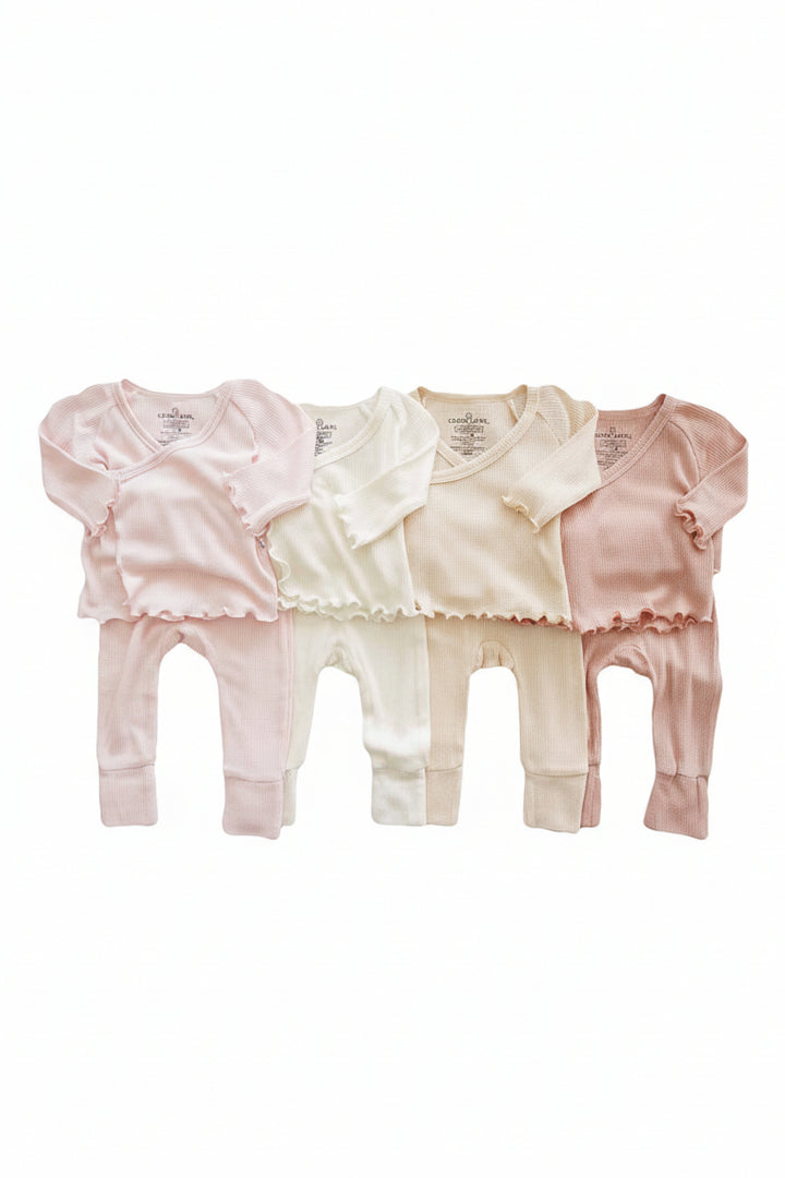 2pc waffle crossover top & bottom sets 