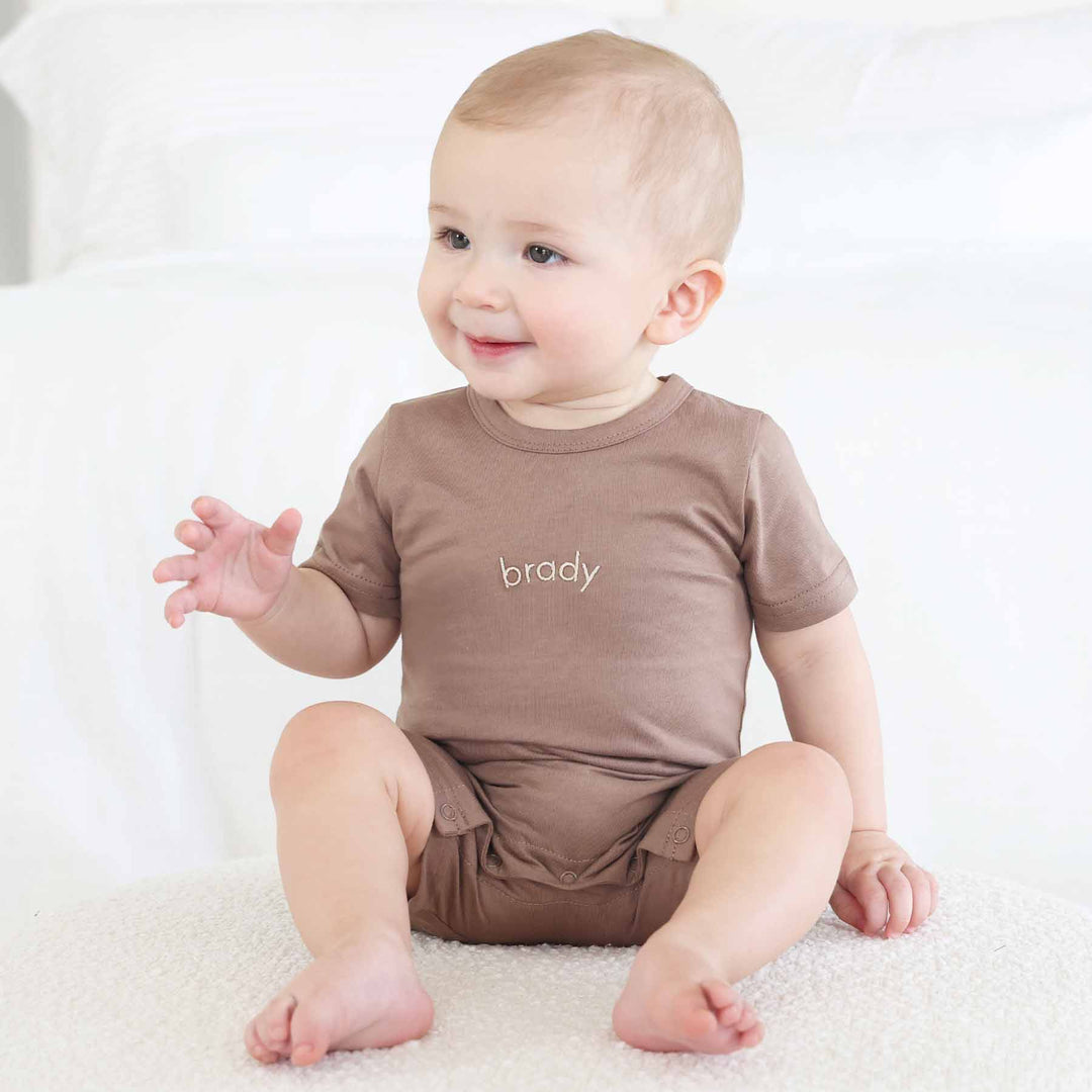 walnut cotton romper for boys 