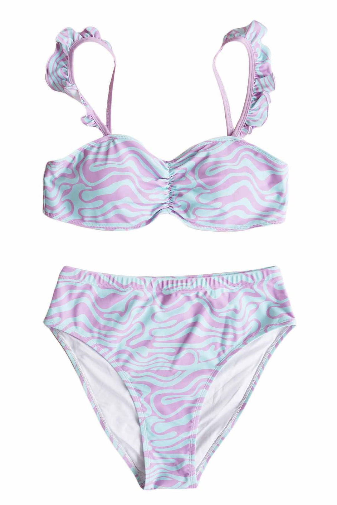 wavy days high waisted bikini for women