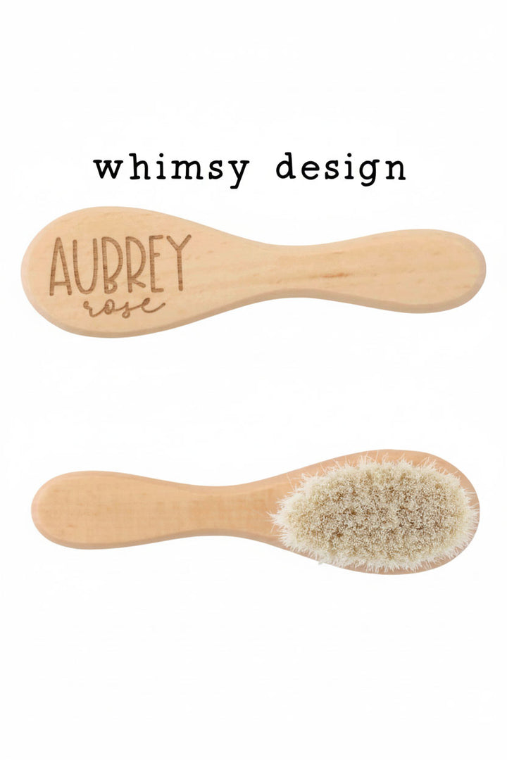 whimsy personalized wooden baby brush