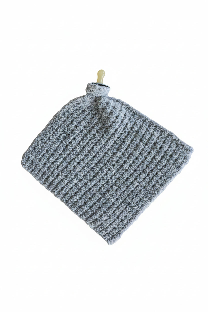 green waffle knit lovey for babies