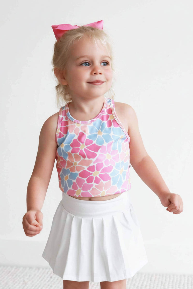 Kids CloudActive™ Athletic Pleated Skirt | White