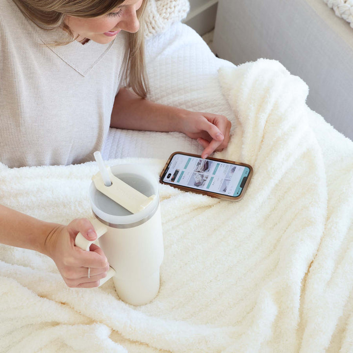luxe cloud blanket ivory 