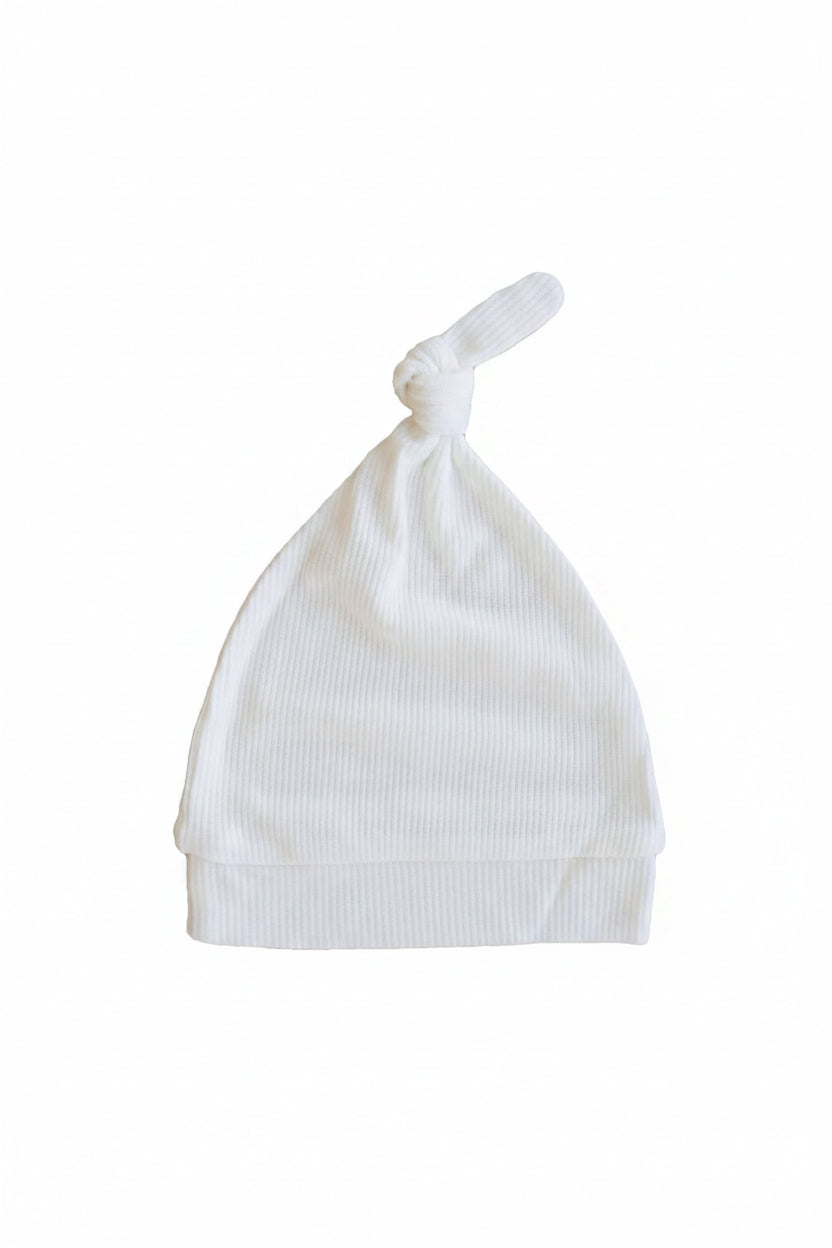 cloud white waffle knotted hat 
