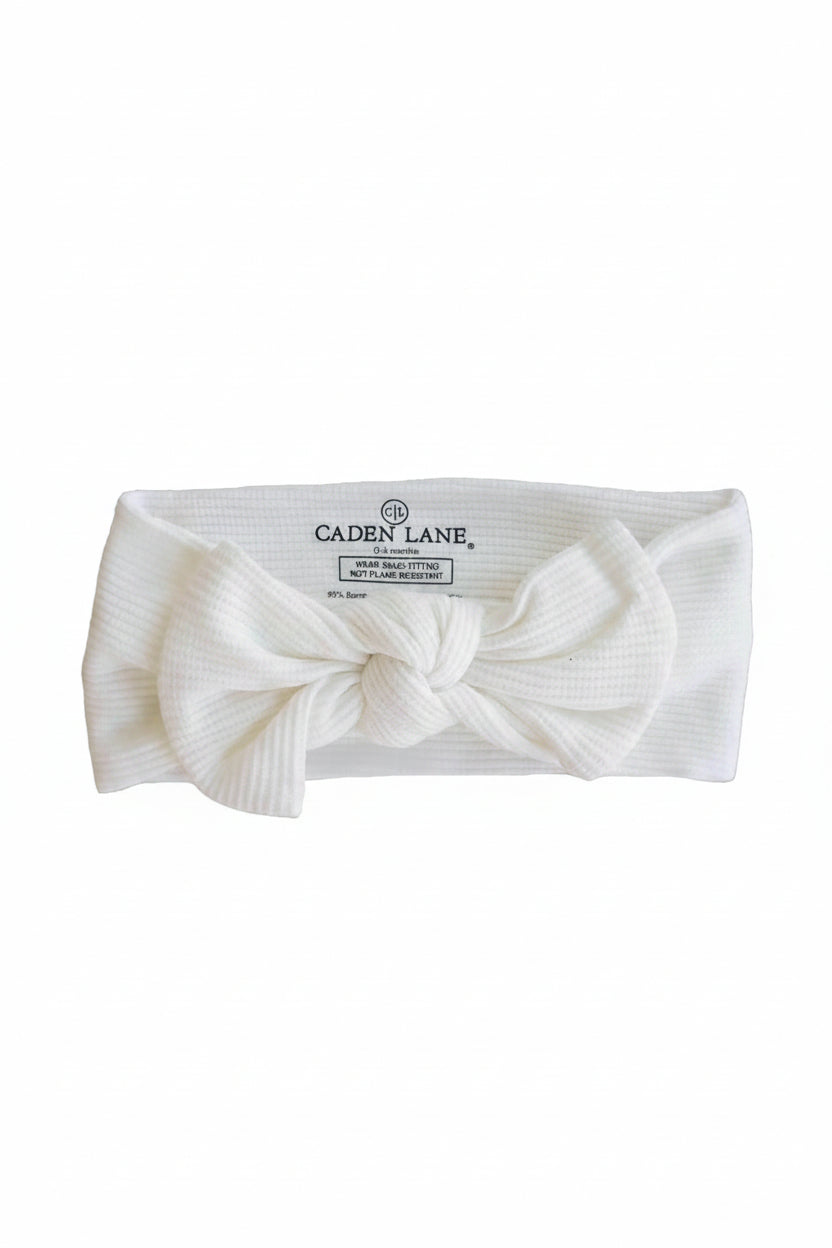 cloud white waffle headwrap for babies 
