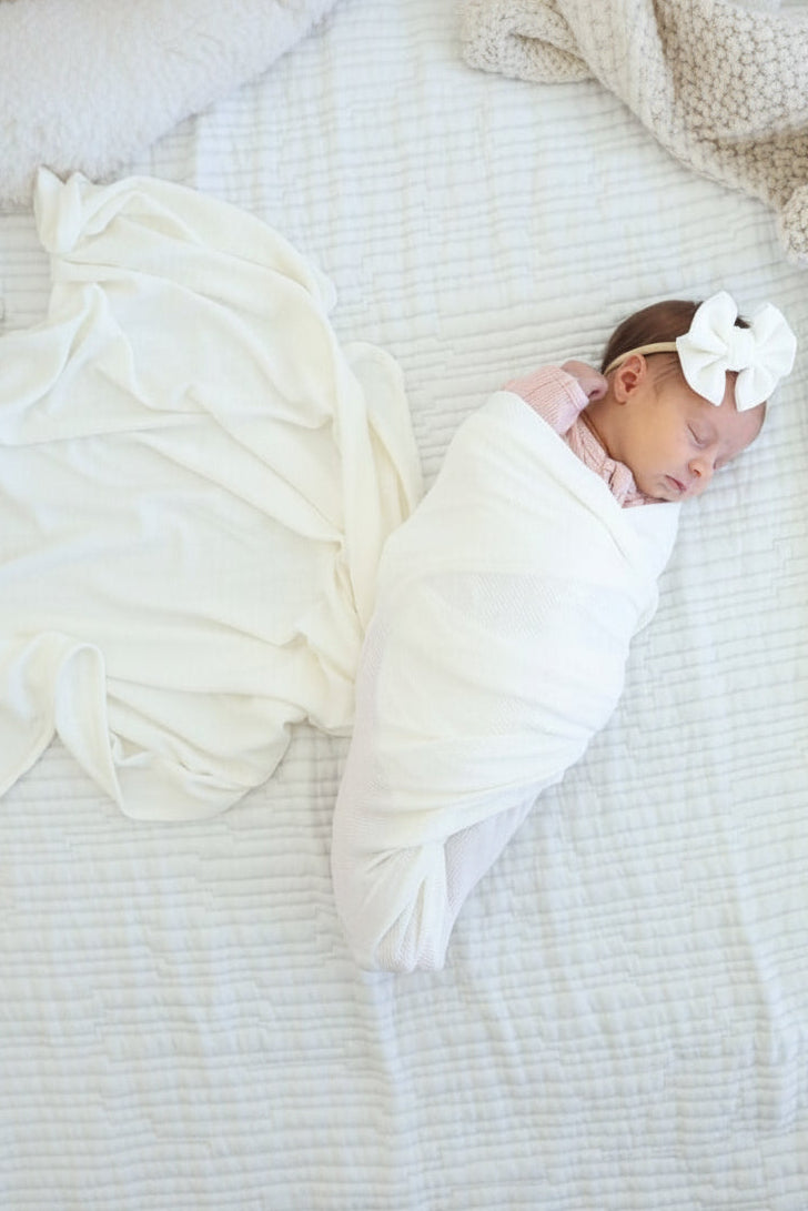 oversized bamboo swaddle cloud white 