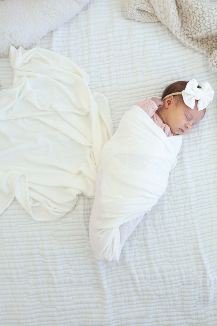 oversized bamboo swaddle cloud white 
