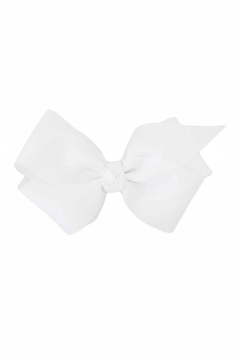 white ribbon clip bow for kids