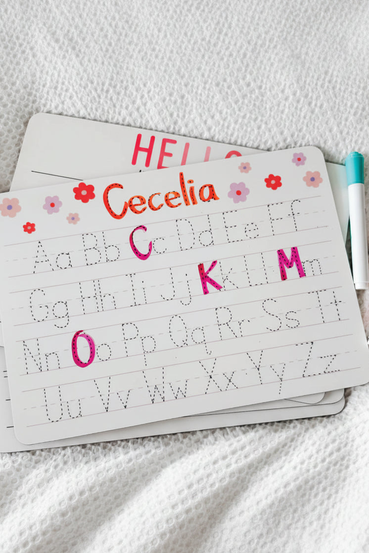 Kids Personalized Whiteboard | Simple Floral