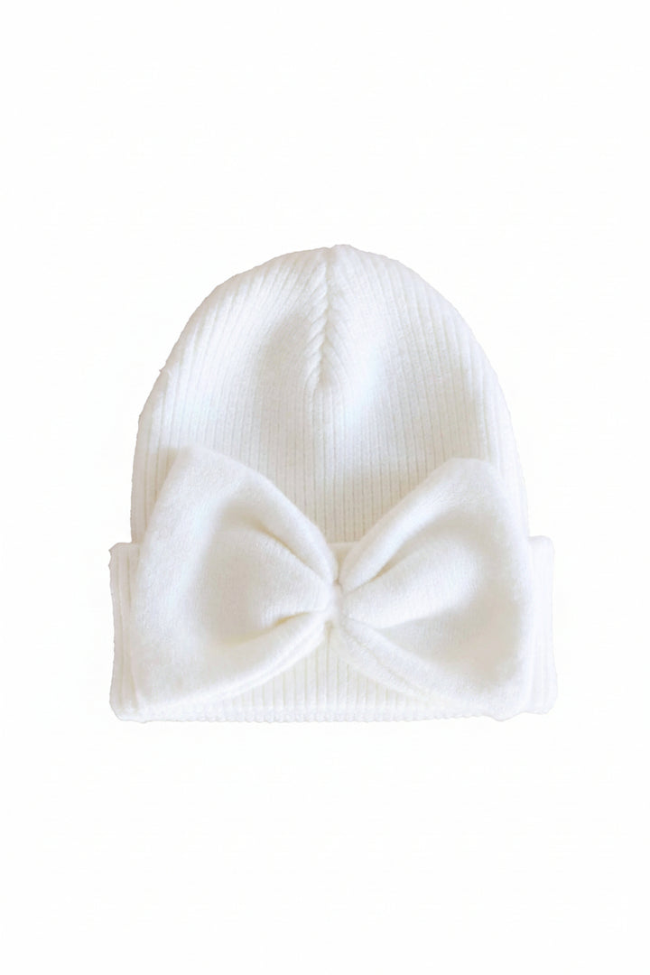 Knit Newborn Bow Beanies
