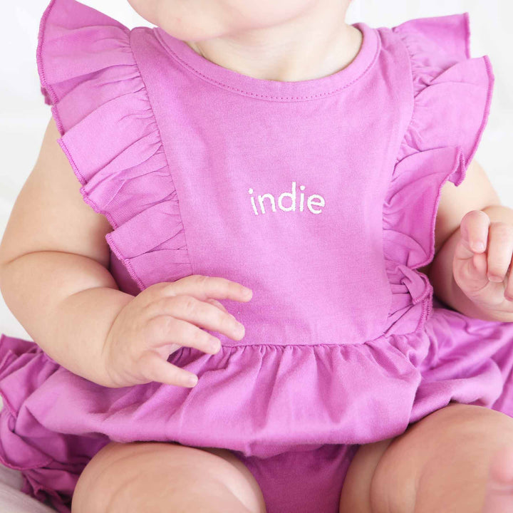 wild berry personalized bubble romper 
