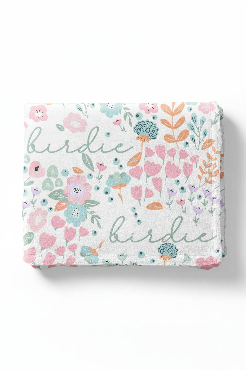 personalized kids blanket willow's whimsy floral