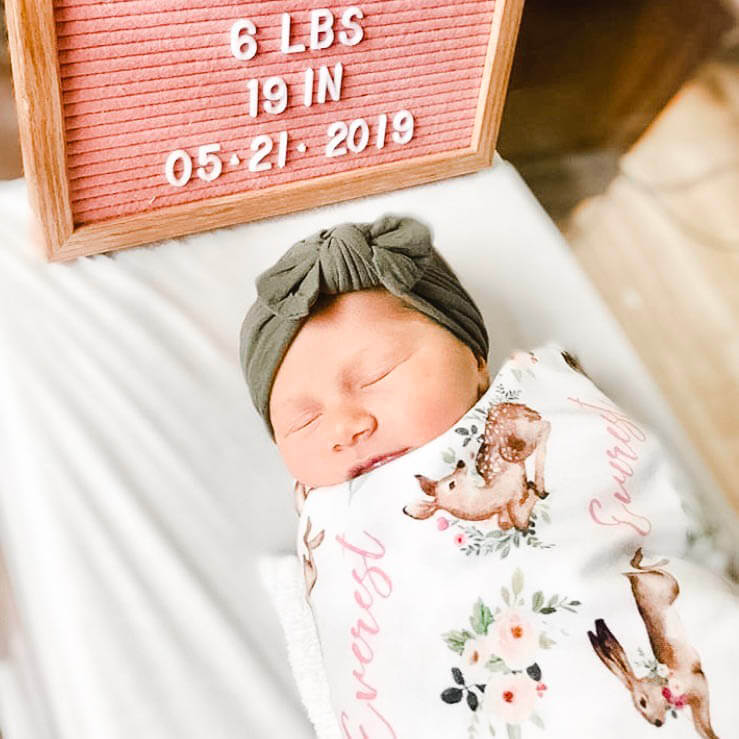 winnie's woodland animals personalized swaddle