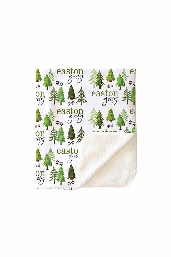 Woodland Trees Personalized Toddler Blanket