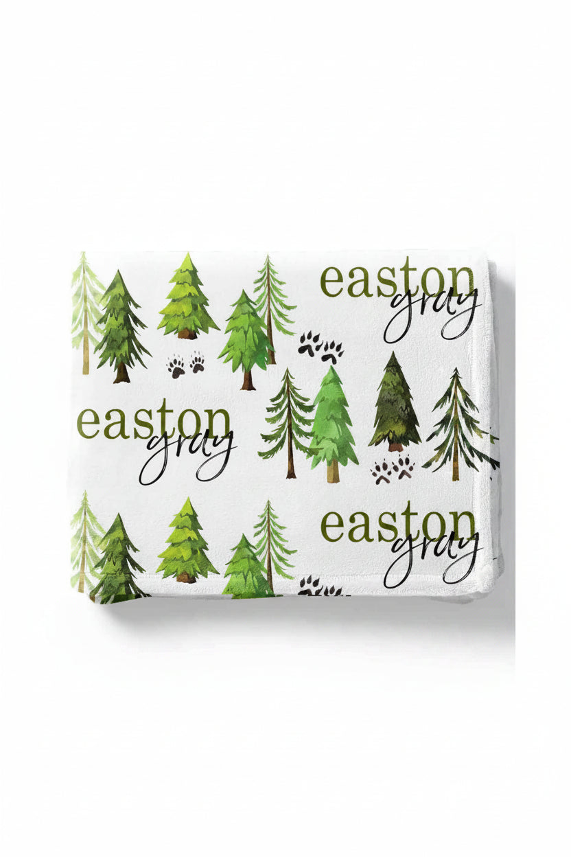 Woodland Trees Personalized Toddler Blanket