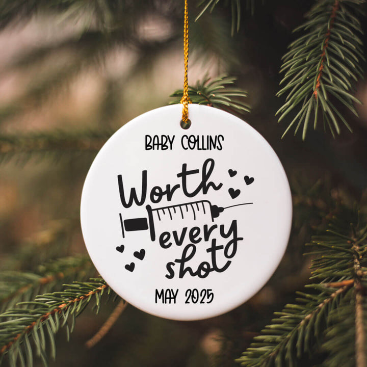 worth every shot ceramic ornament 