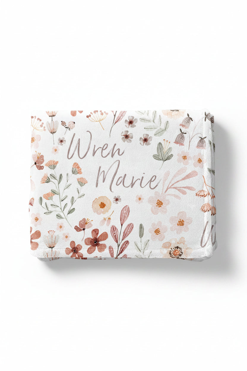Wren's Wildflower Personalized Toddler Blanket