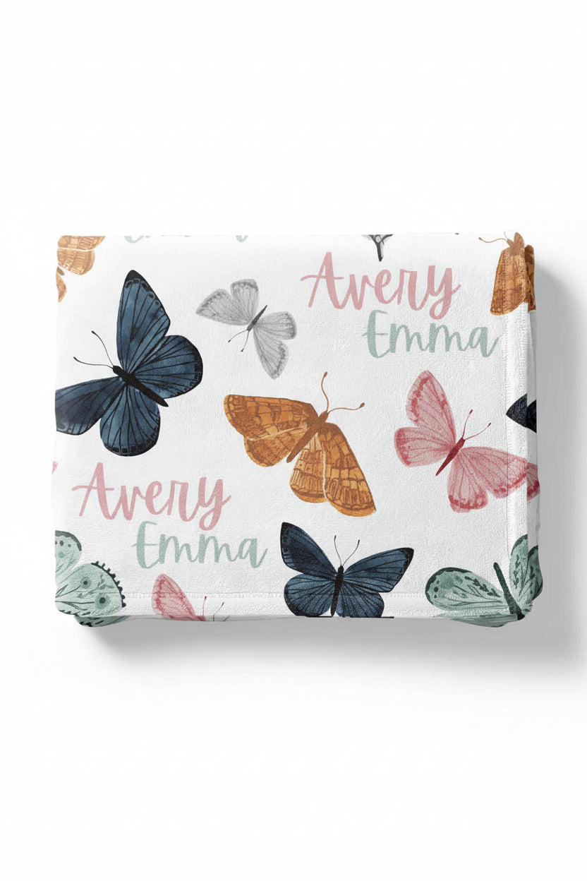 personalized butterfly throw blanket