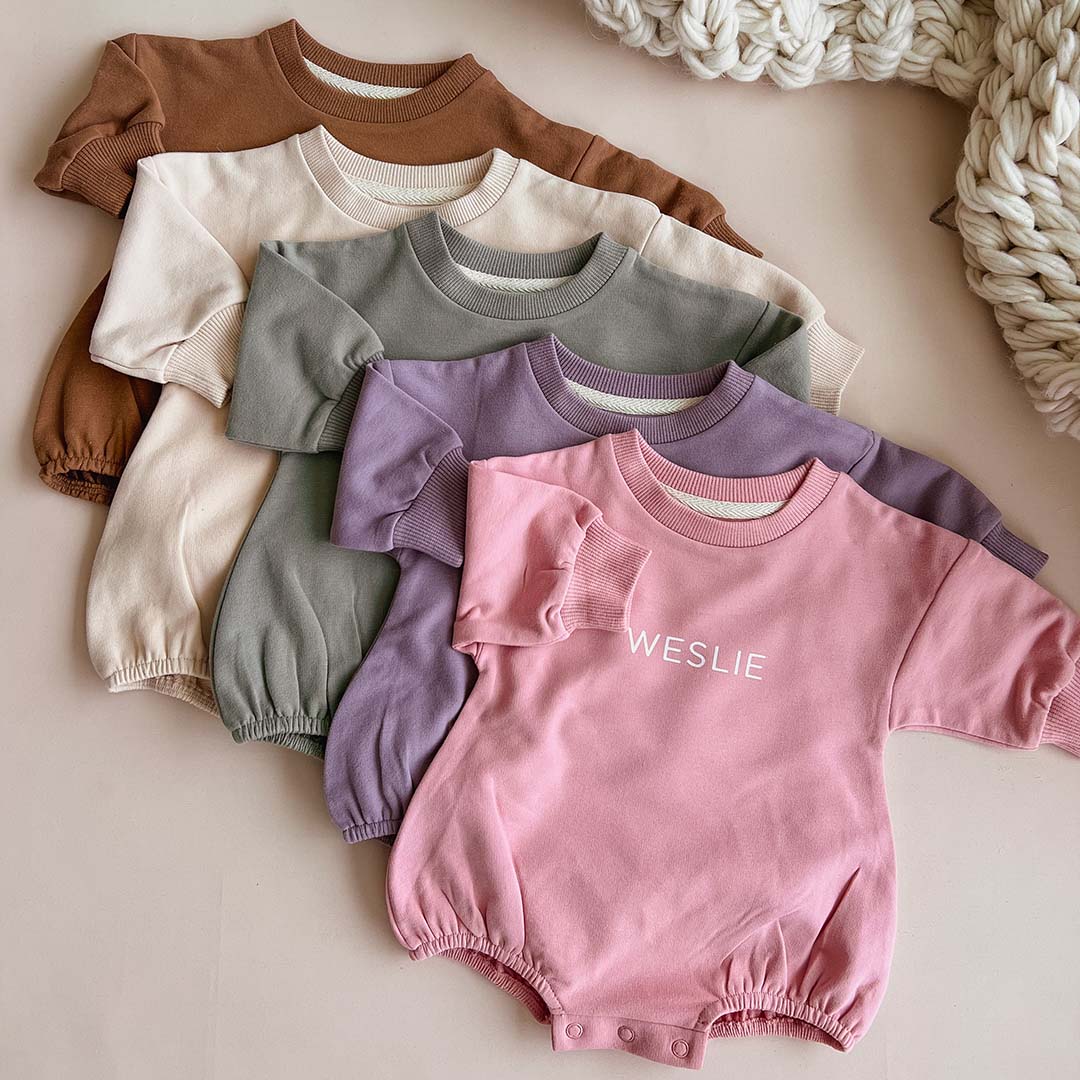 personalized sweatshirt romper 