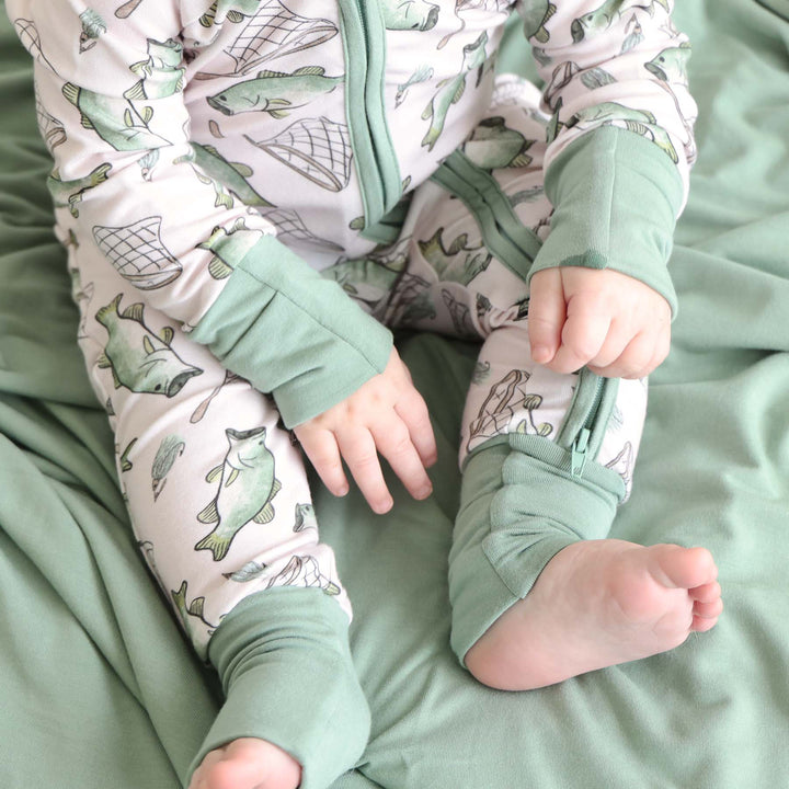 convertible romper with zipper bass fishing 