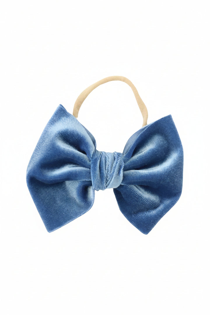 dusty blue velvet bow 